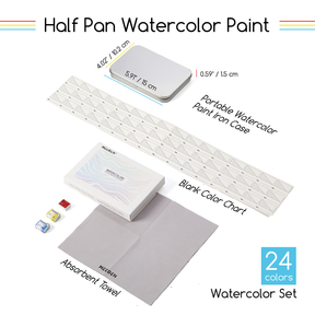 MEEDEN Professinal 24 Colors Semi-Moist Watercolor Paint Set