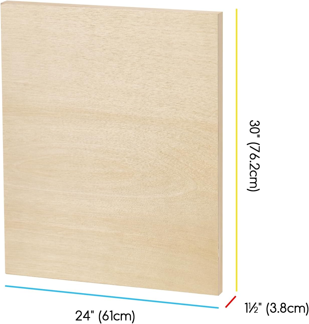 MEEDEN Artist Birch Wood Canvas Board, 1-1/2” Deep, 24x30 Inch, 2 Packs