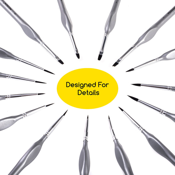 MEEDEN 15 Pcs Micro Detail Paint Brush Set