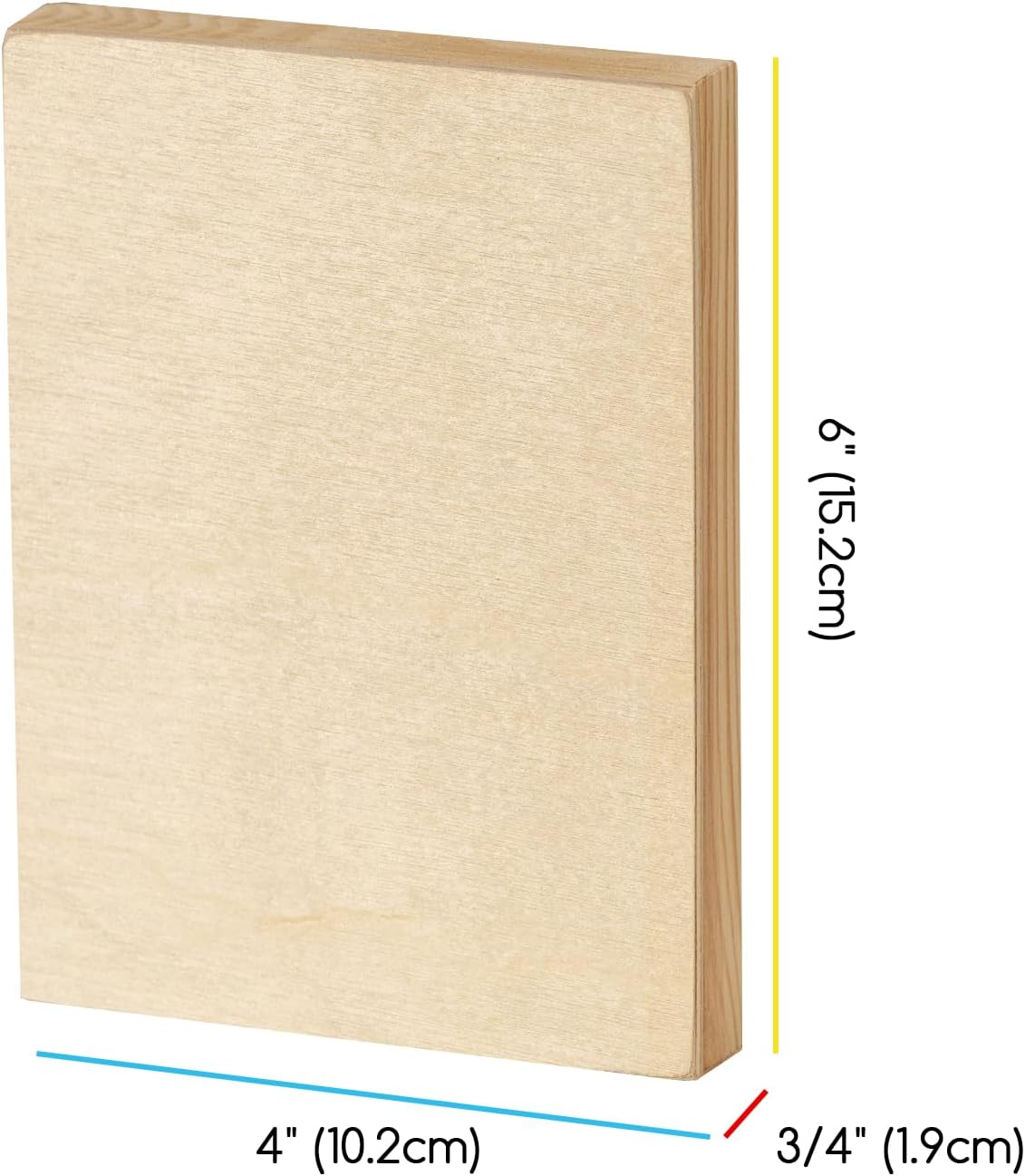 MEEDEN Artist Birch Wood Canvas Board, 3/4” Deep, 4x6 Inch, 6 Packs