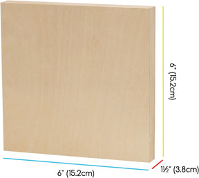 MEEDEN Artist Birch Wood Canvas Board, 1-1/2” Deep, 6x6 Inch, 4 Packs