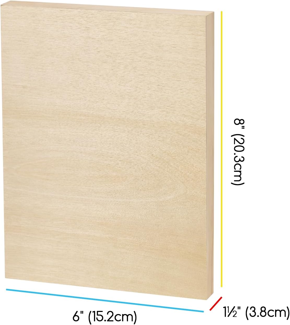 MEEDEN Artist Birch Wood Canvas Board, 1-1/2” Deep, 6x8 Inch, 4 Packs