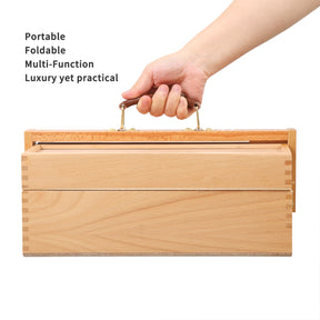 MEEDEN Wooden Artist Storage Box – Portable Foldable Organizer with Drawer