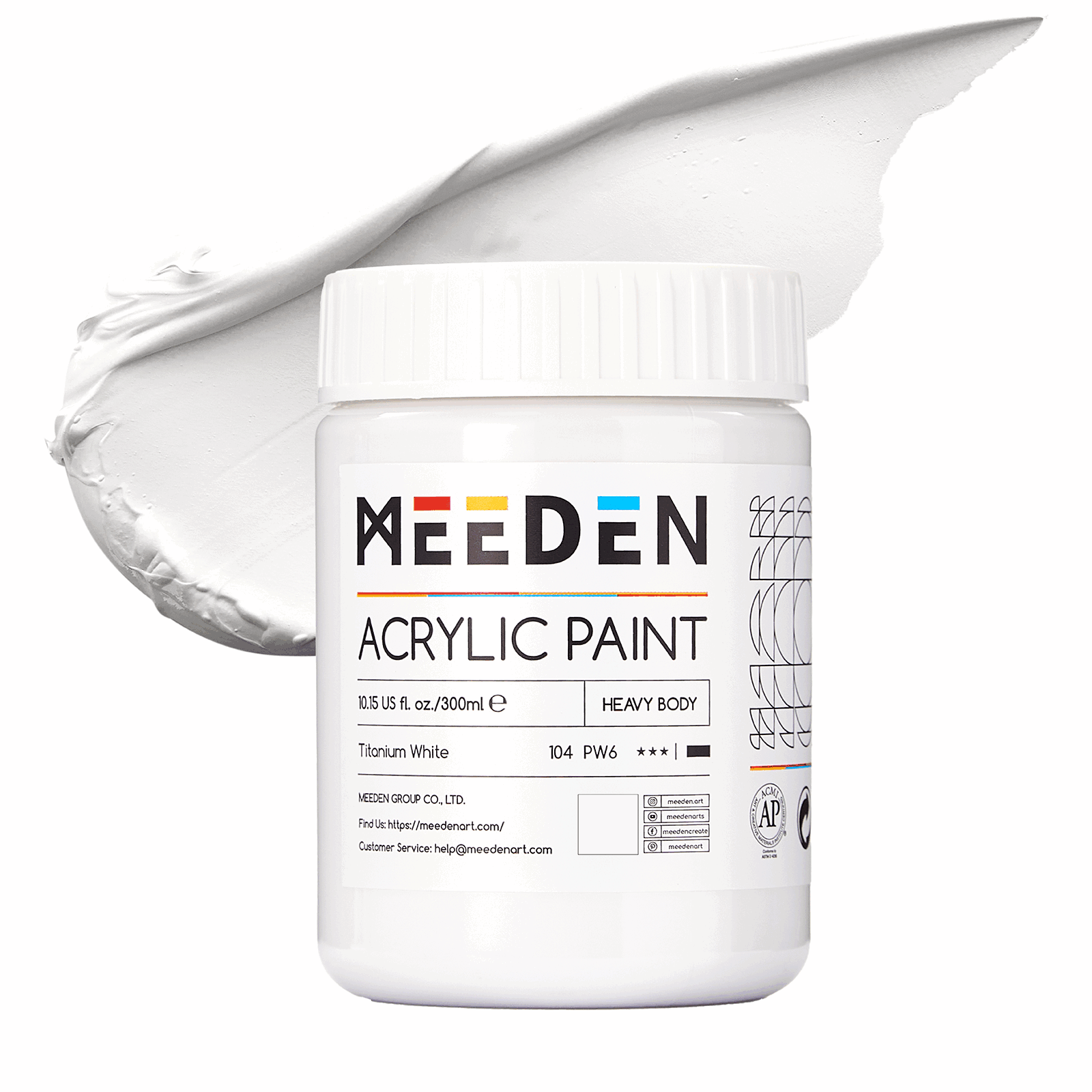 MEEDEN Black and White  Heavy Body Acrylic Paint, 300ml/10oz, 2 Jars
