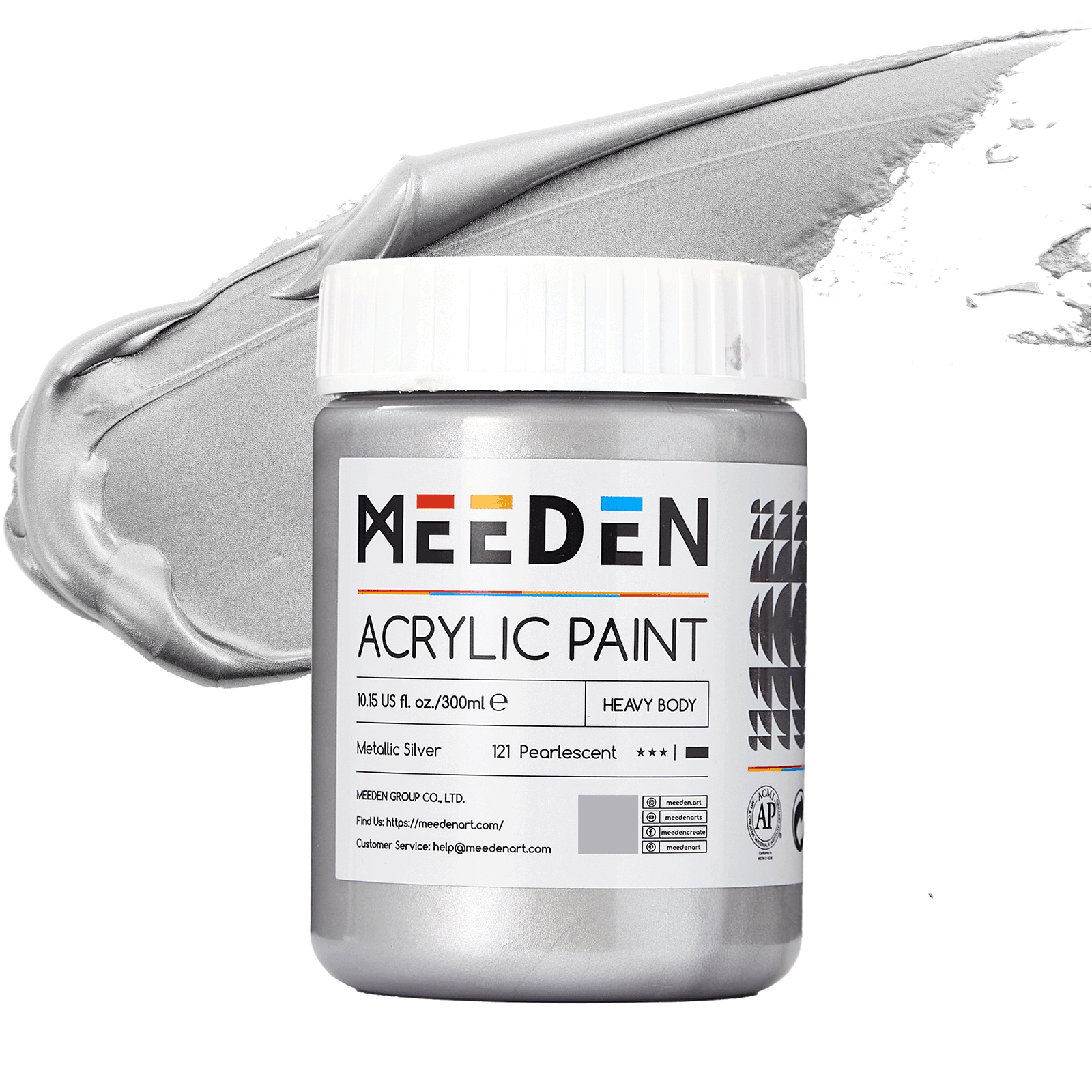 MEEDN Silver Metallic Acrylic Paint, 300ml