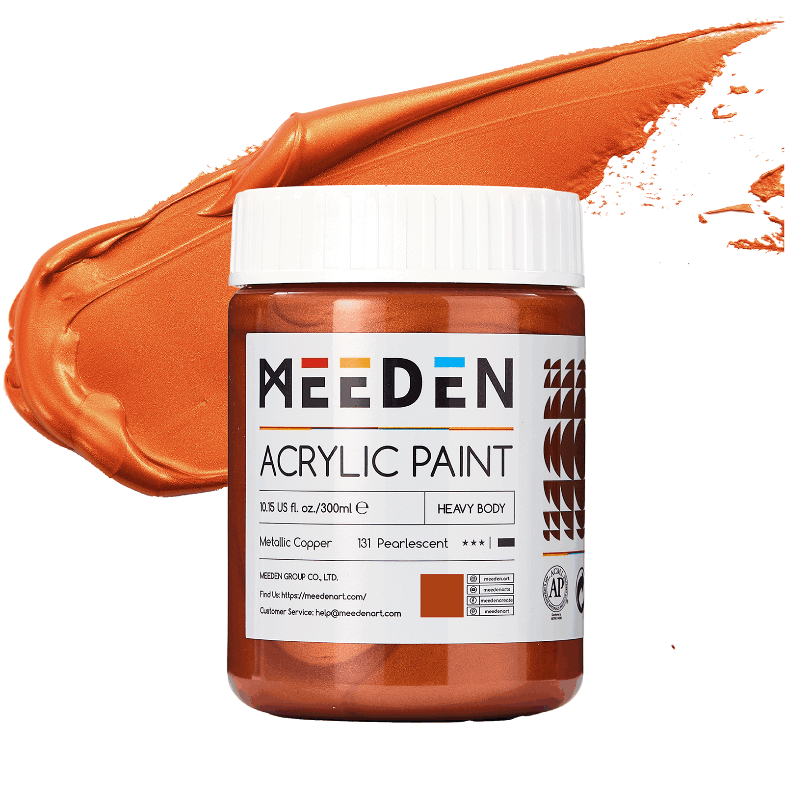 MEEDN 3-Colors Metallic Acrylic Paint Set, 300ml