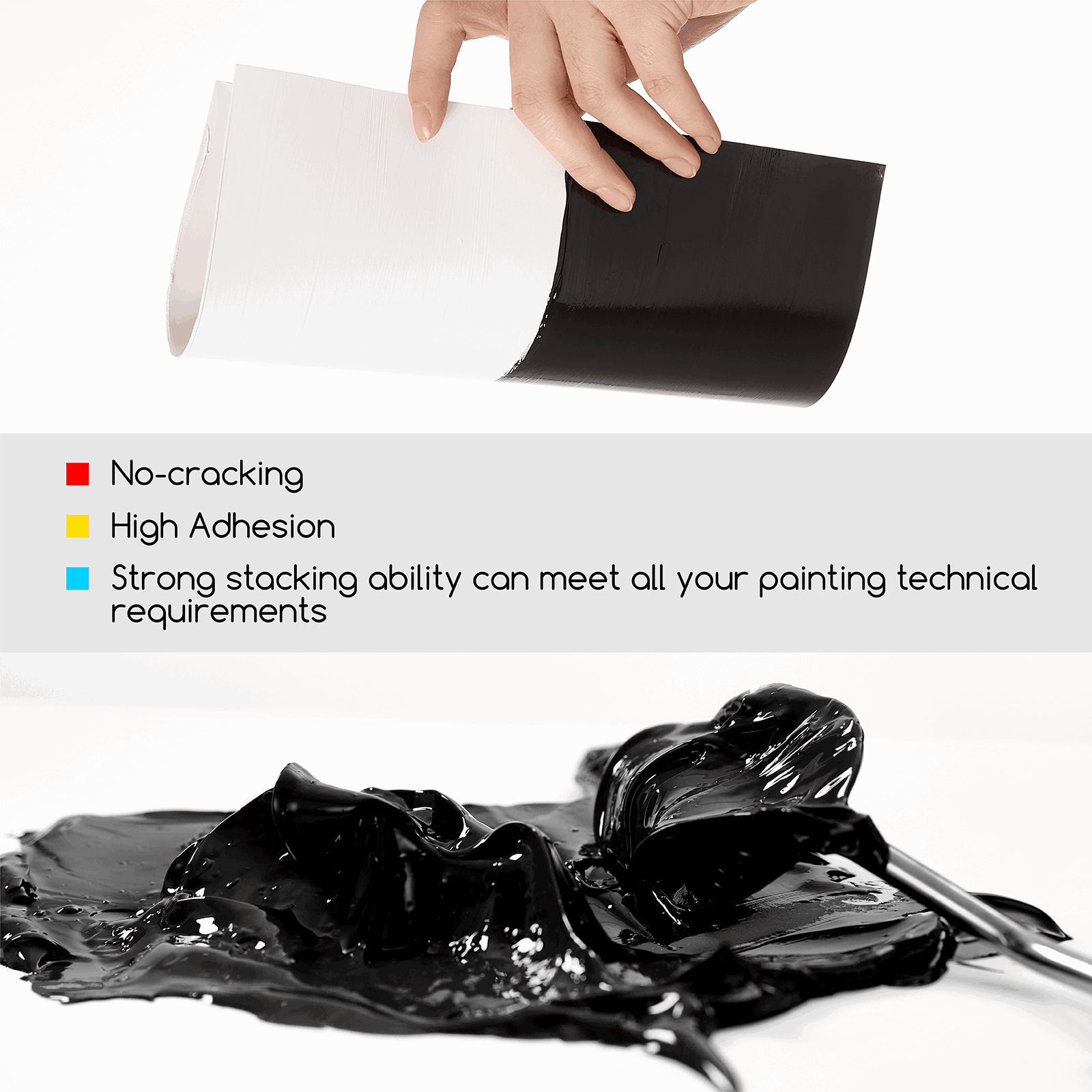 MEEDEN Black and White  Heavy Body Acrylic Paint, 300ml/10oz, 2 Jars