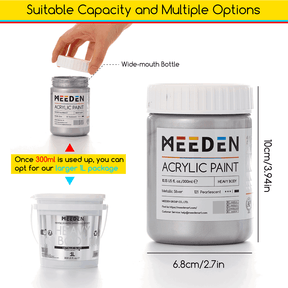 MEEDN 3-Colors Metallic Acrylic Paint Set, 300ml