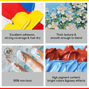 MEEDEN Black and White  Heavy Body Acrylic Paint, 300ml/10oz, 2 Jars