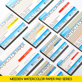 MEEDEN 10x7" Block - 3 Textures Watercolor Paper Pad 30 Sheets