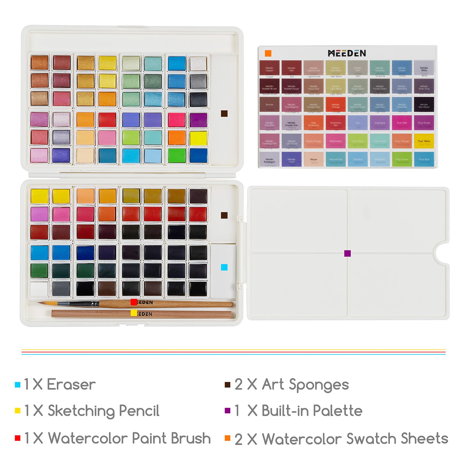 MEEDEN 96-Color Solid Watercolor Set