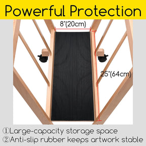 MEEDEN Wooden Large Print Rack with Castors-Natural