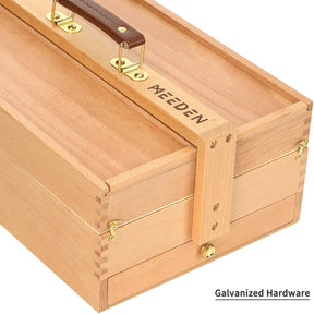 MEEDEN Wooden Artist Storage Box – Portable Foldable Organizer with Drawer
