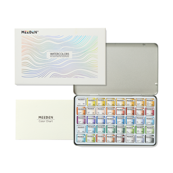 MEEDEN Professinal 40 Colors Semi-Moist Watercolor Paint Set