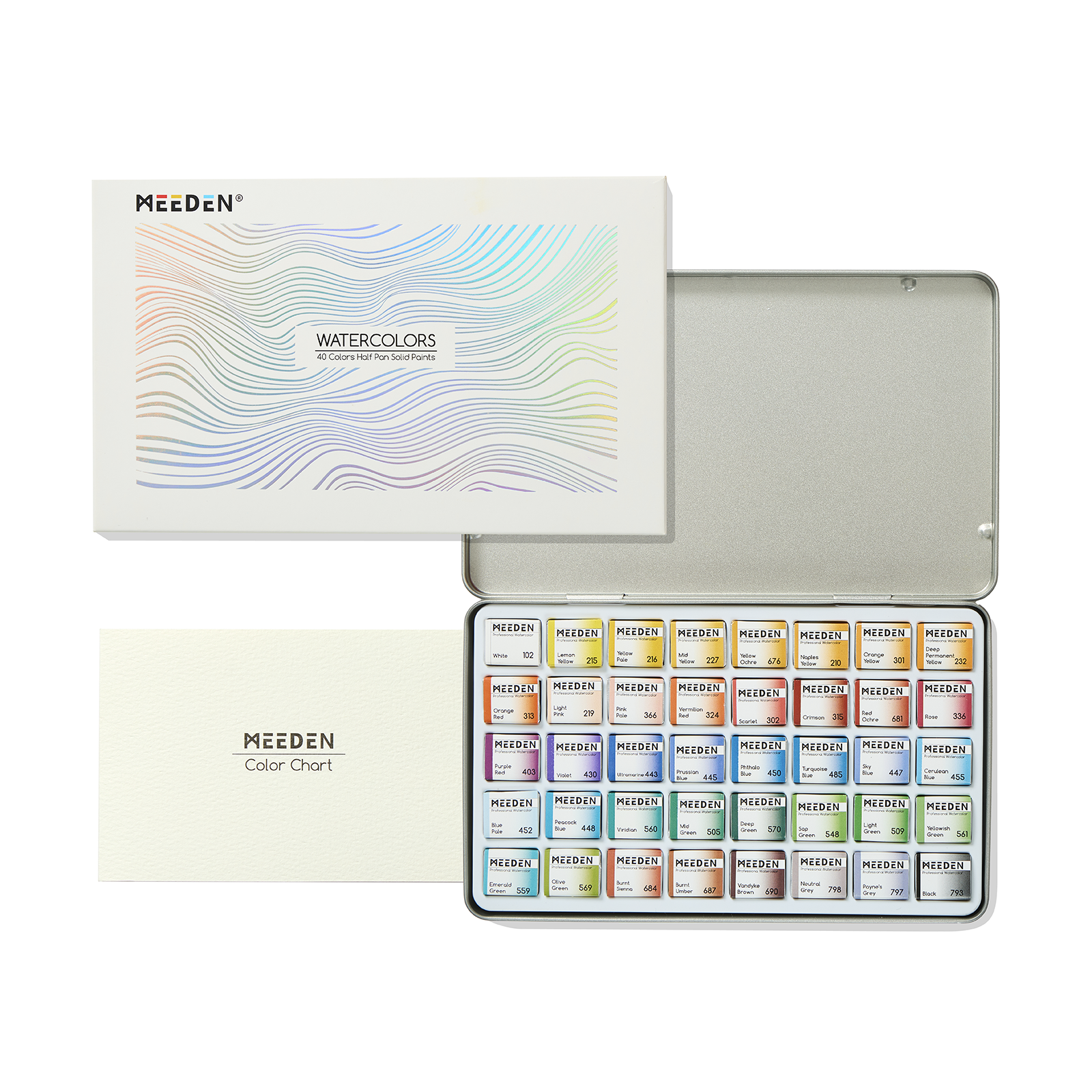 MEEDEN Professinal 40 Colors Semi-Moist Watercolor Paint Set