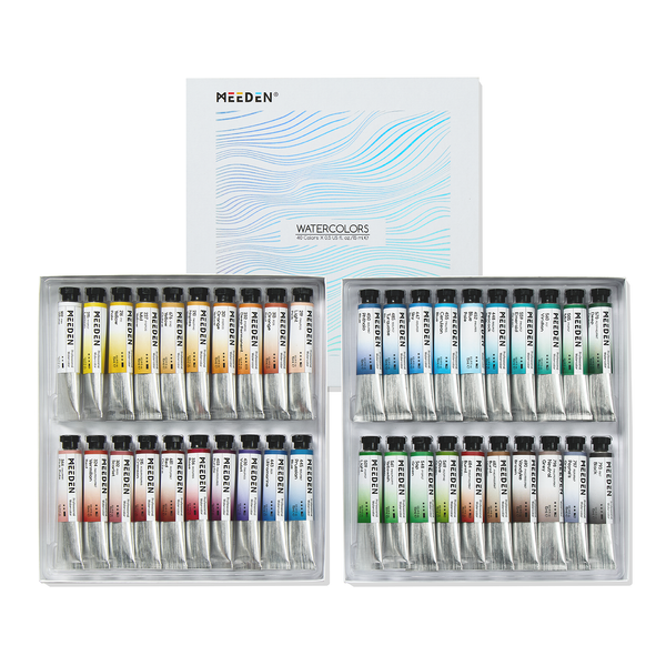 MEEDEN Professional 40 x 15ml (0.5 oz) Colors Watercolor Tubes Paint Set