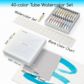 MEEDEN Professional 40 x 15ml (0.5 oz) Colors Watercolor Tubes Paint Set