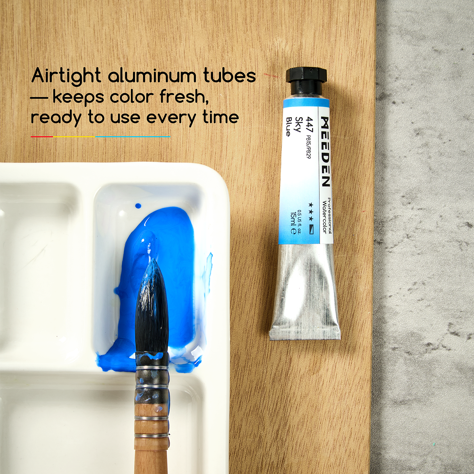 MEEDEN Professional 40 x 15ml (0.5 oz) Colors Watercolor Tubes Paint Set