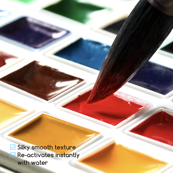 MEEDEN Professinal 40 Colors Semi-Moist Watercolor Paint Set