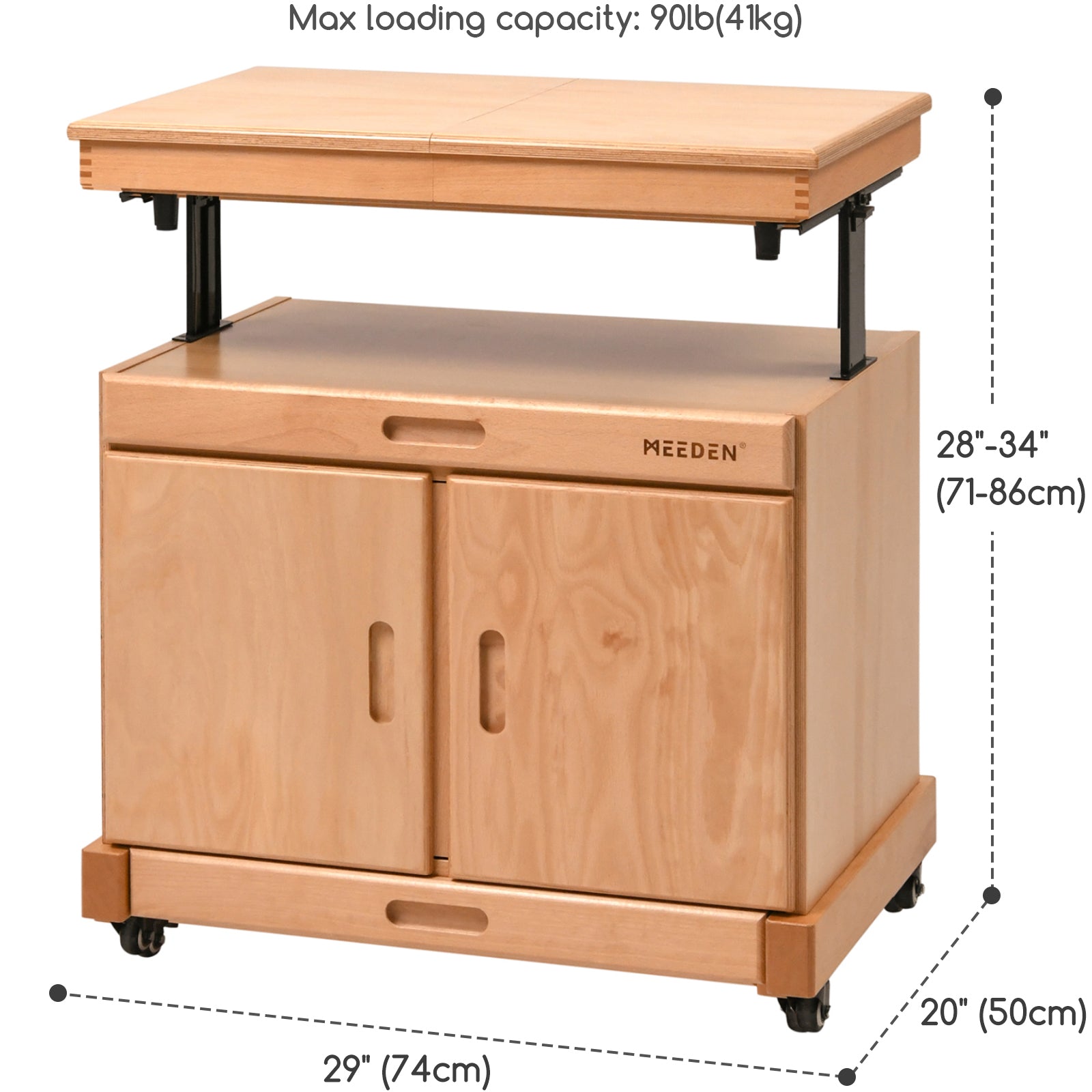 MEEDEN Artist Taboret Rolling Cart with Adjustable Desktop