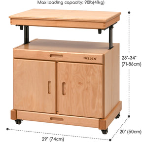 MEEDEN Artist Taboret Rolling Cart with Adjustable Desktop