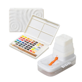 MEEDEN Solid Watercolor and Foldable Paint Brush Cleaner Set