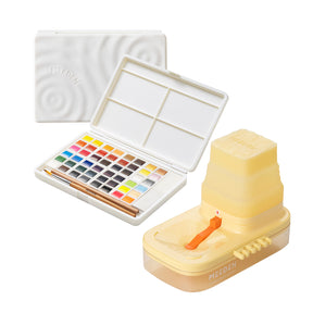 MEEDEN Solid Watercolor and Foldable Paint Brush Cleaner Set