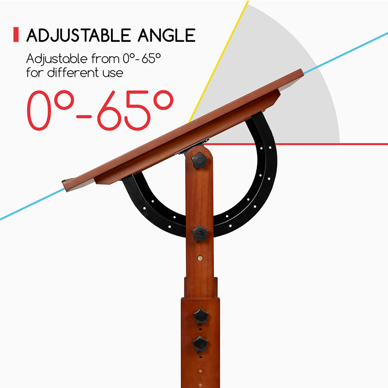 MEEDEN Vintage Adjustable Wooden Drafting Table , Dark Walnut-XSZ-4
