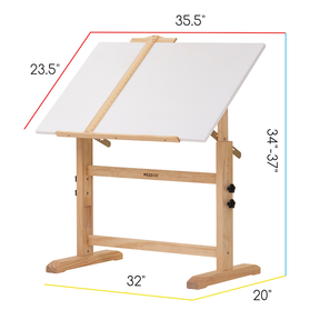 MEEDEN Wooden Vintage Drafting Table White Board-XSZ-5