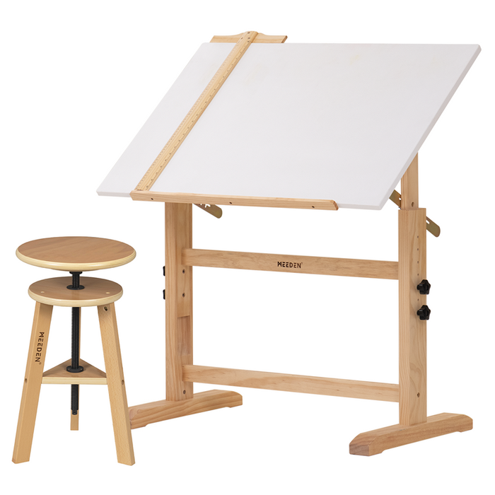 MEEDEN White Board Drafting Table and Stool Set