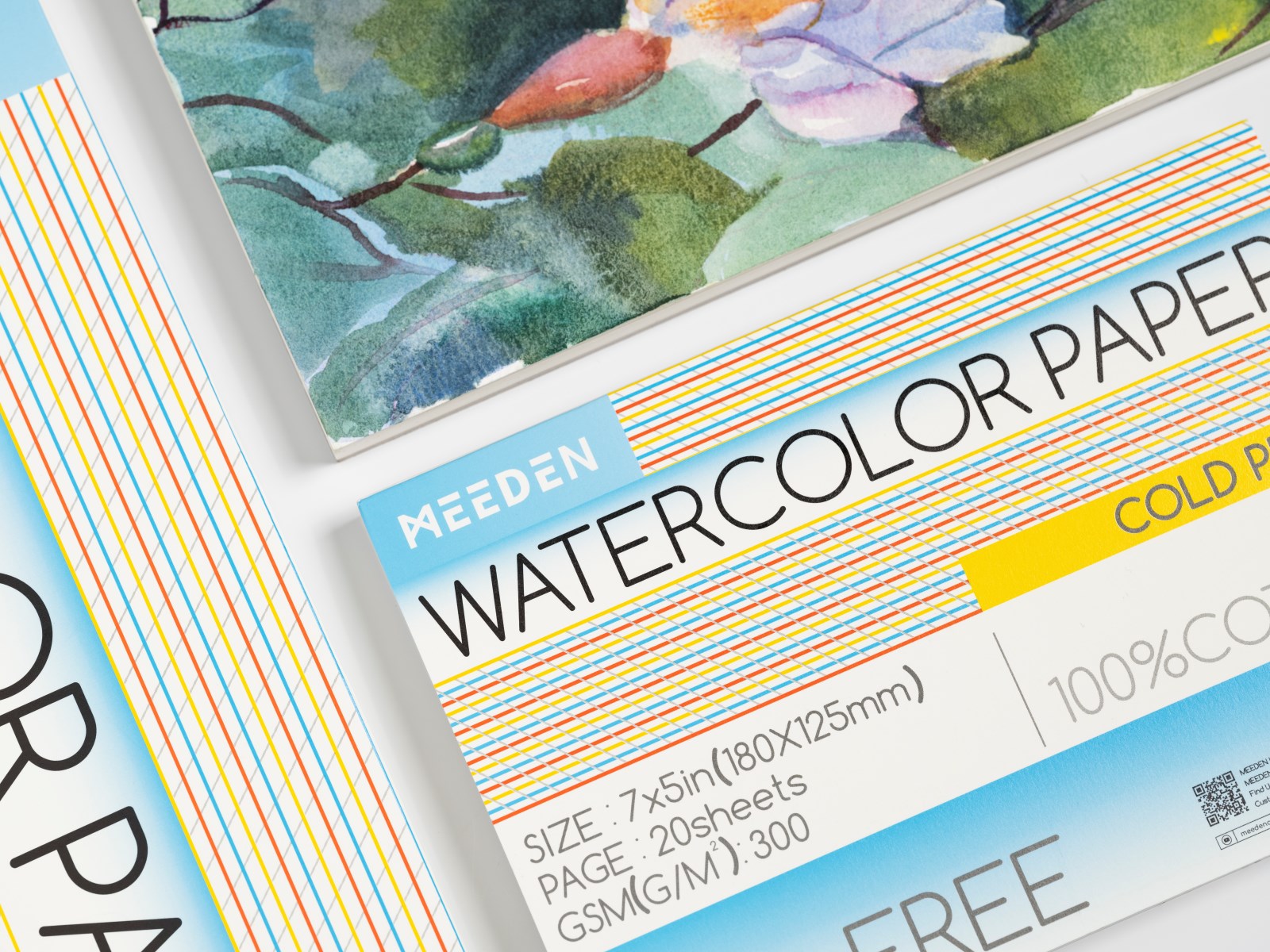 MEEDEN 12x9" Cold Press Watercolor Paper Pad 20 Sheets