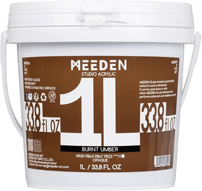 MEEDEN Studio Acrylic Paint-Burnt Umber, 1L / 33.8 oz