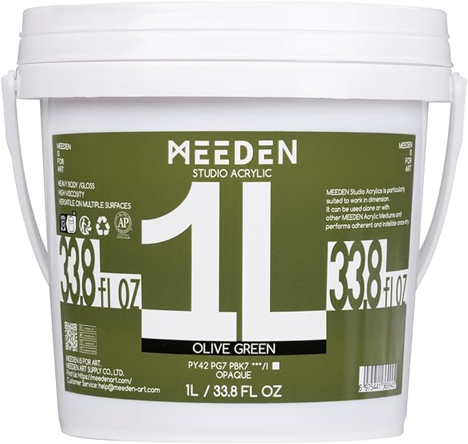 MEEDEN Studio Acrylic Paint-Olive Green, 1L / 33.8 oz — MEEDEN ART