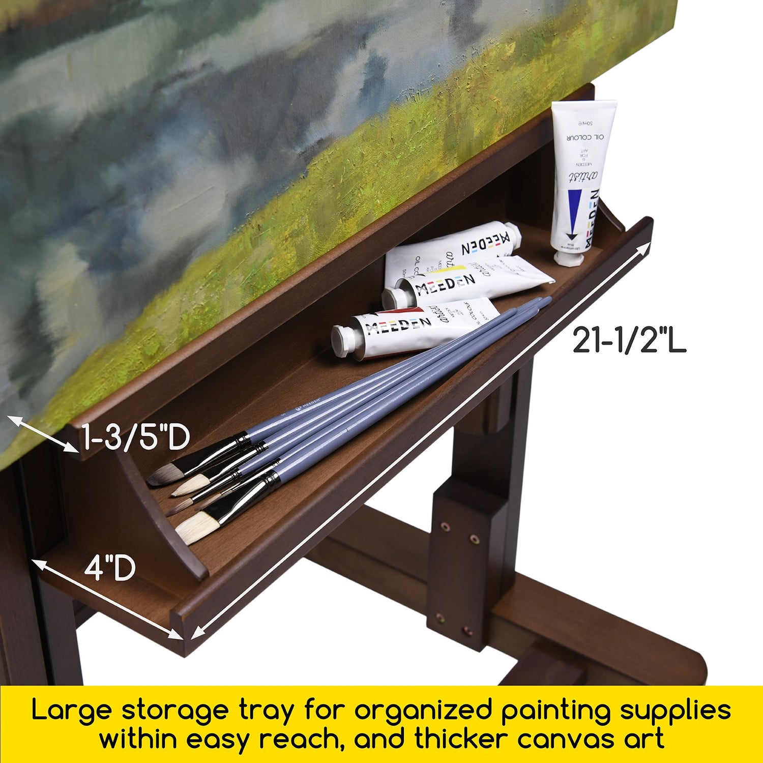 MEEDEN Extra Large Heavy Duty Artist Easel Stand - Walnut Finish