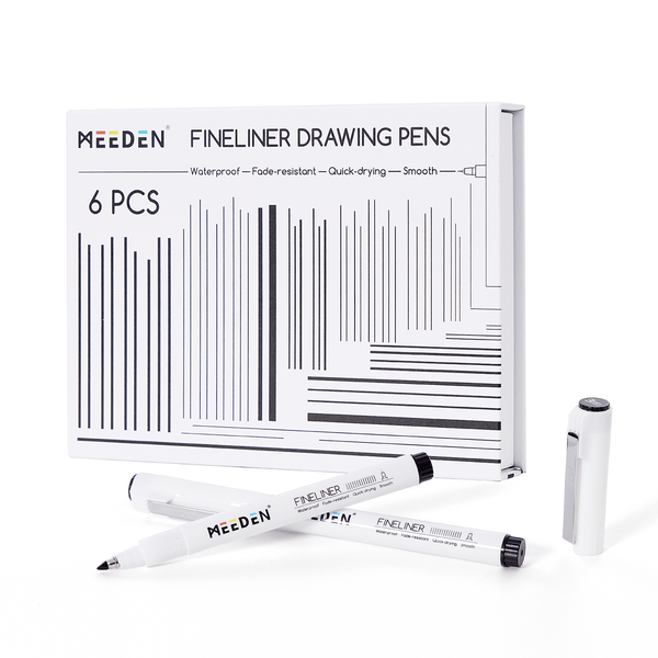 MEEDEN Micro Fineliner Drawing Pens: 6-Size Fine Liner Pen Set -All Black