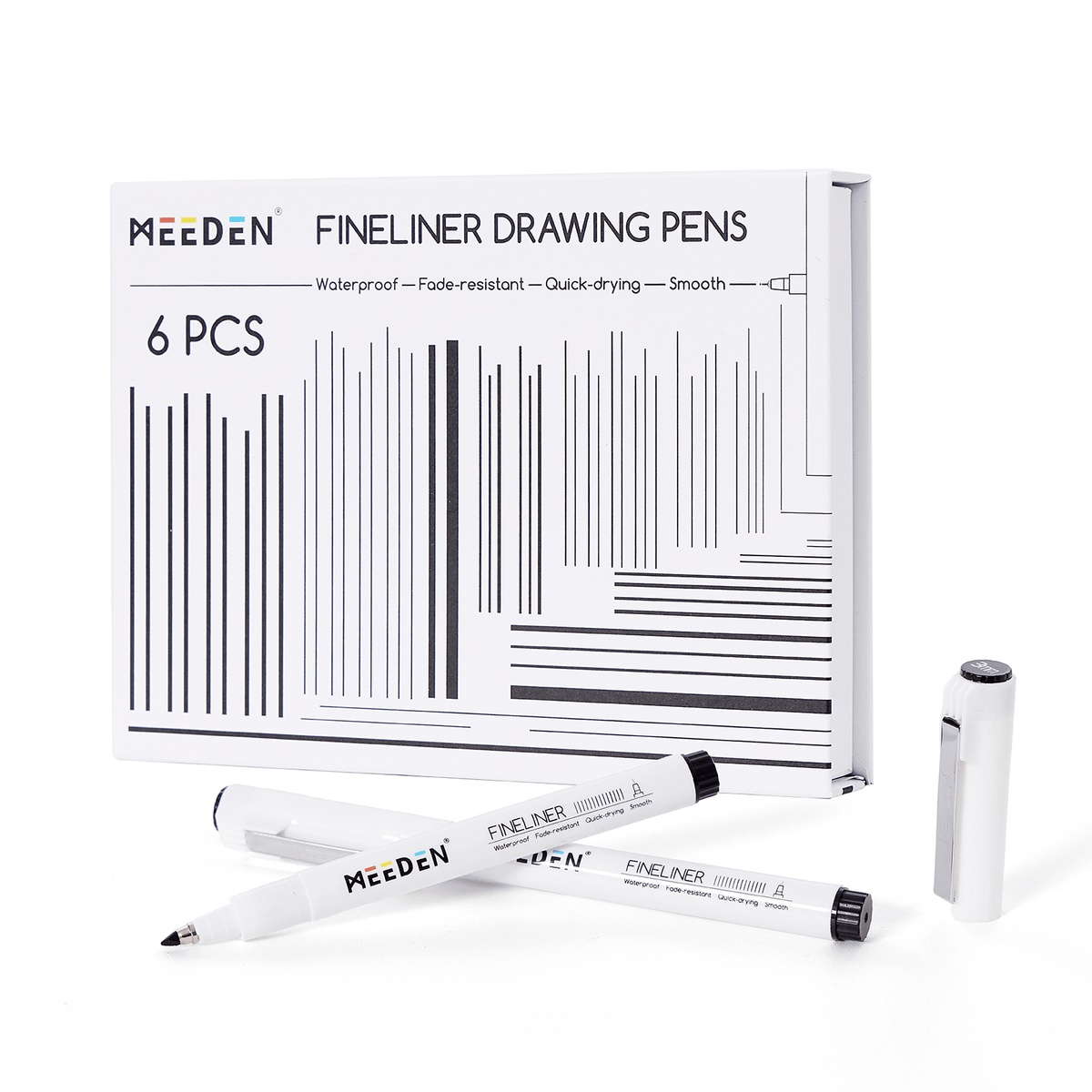MEEDEN Micro Fineliner Drawing Pens: 6-Size Fine Liner Pen Set -All Black