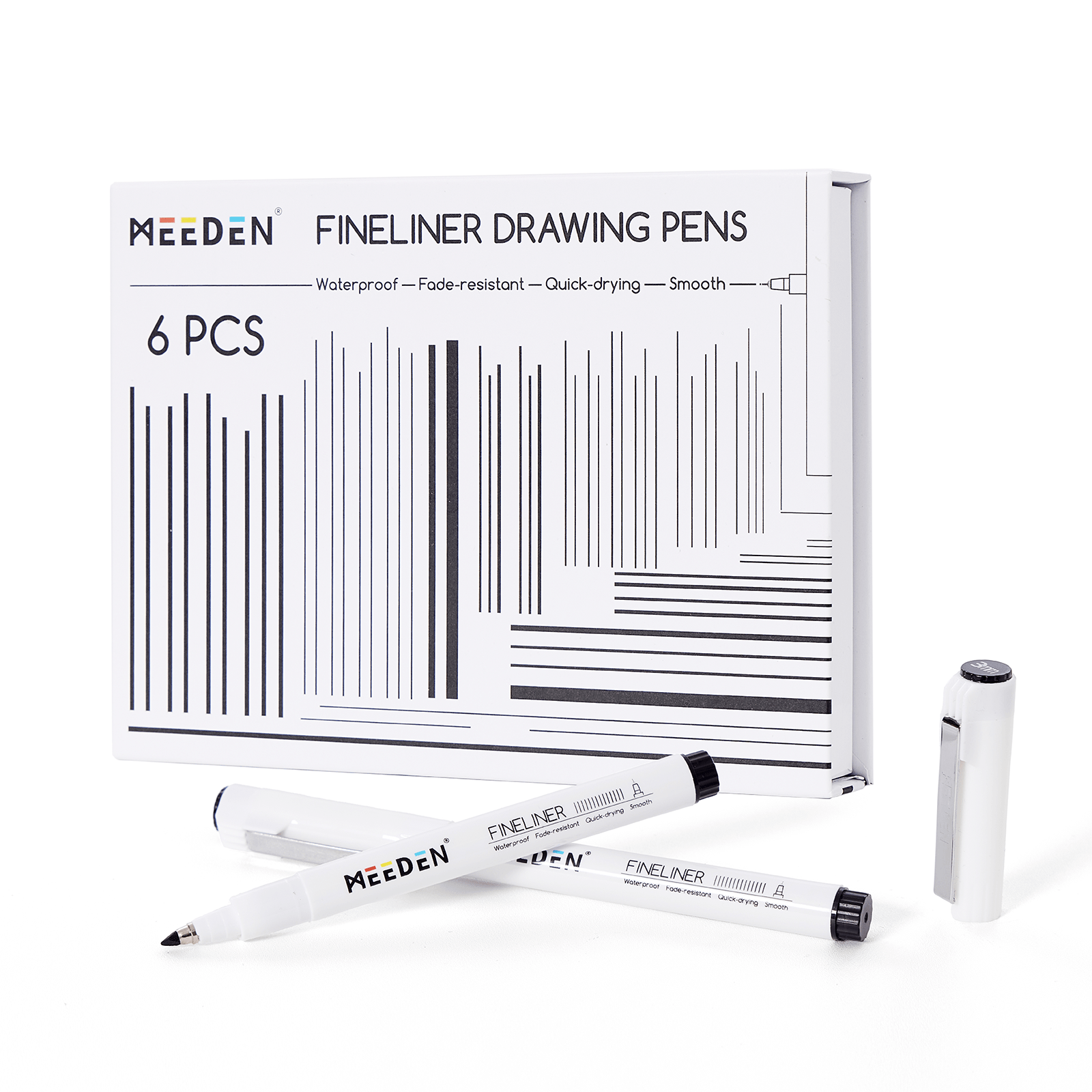 MEEDEN Micro Fineliner Drawing Pens: 6-Size Fine Liner Pen Set -All Black