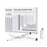 MEEDEN Micro Fineliner Drawing Pens: 6-Size Fine Liner Pen Set -All Black