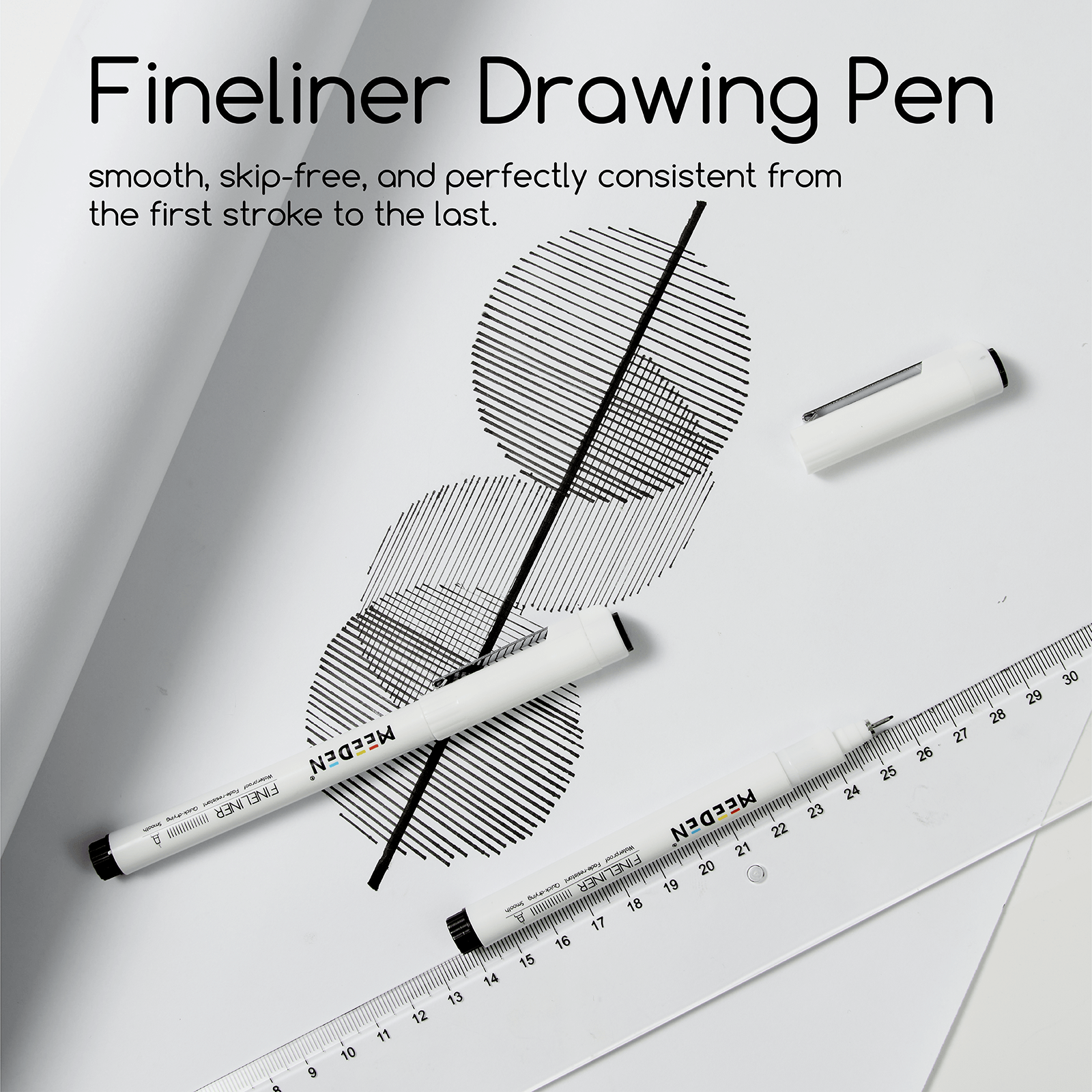 MEEDEN Micro Fineliner Drawing Pens: 6-Size Fine Liner Pen Set -All Black