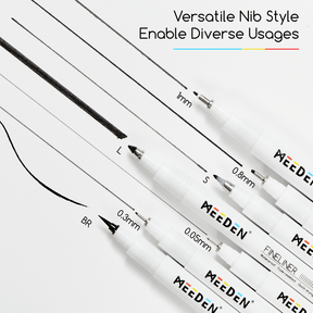 MEEDEN Micro Fineliner Drawing Pens: 6-Size Fine Liner Pen Set -All Black
