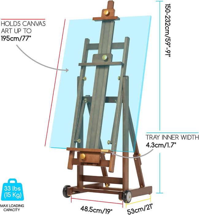 MEEDEN Pro Versatile Assembly-Free Beech Wood Painting Easel- W14