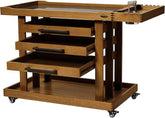 MEEDEN Extra Large Wooden Art Supply Storage Cart：Walnut