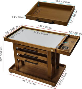 MEEDEN Extra Large Artist Storage Cart, 5-Tier Rolling Painting Studio Workstation, W13H Extra Large - Walnut