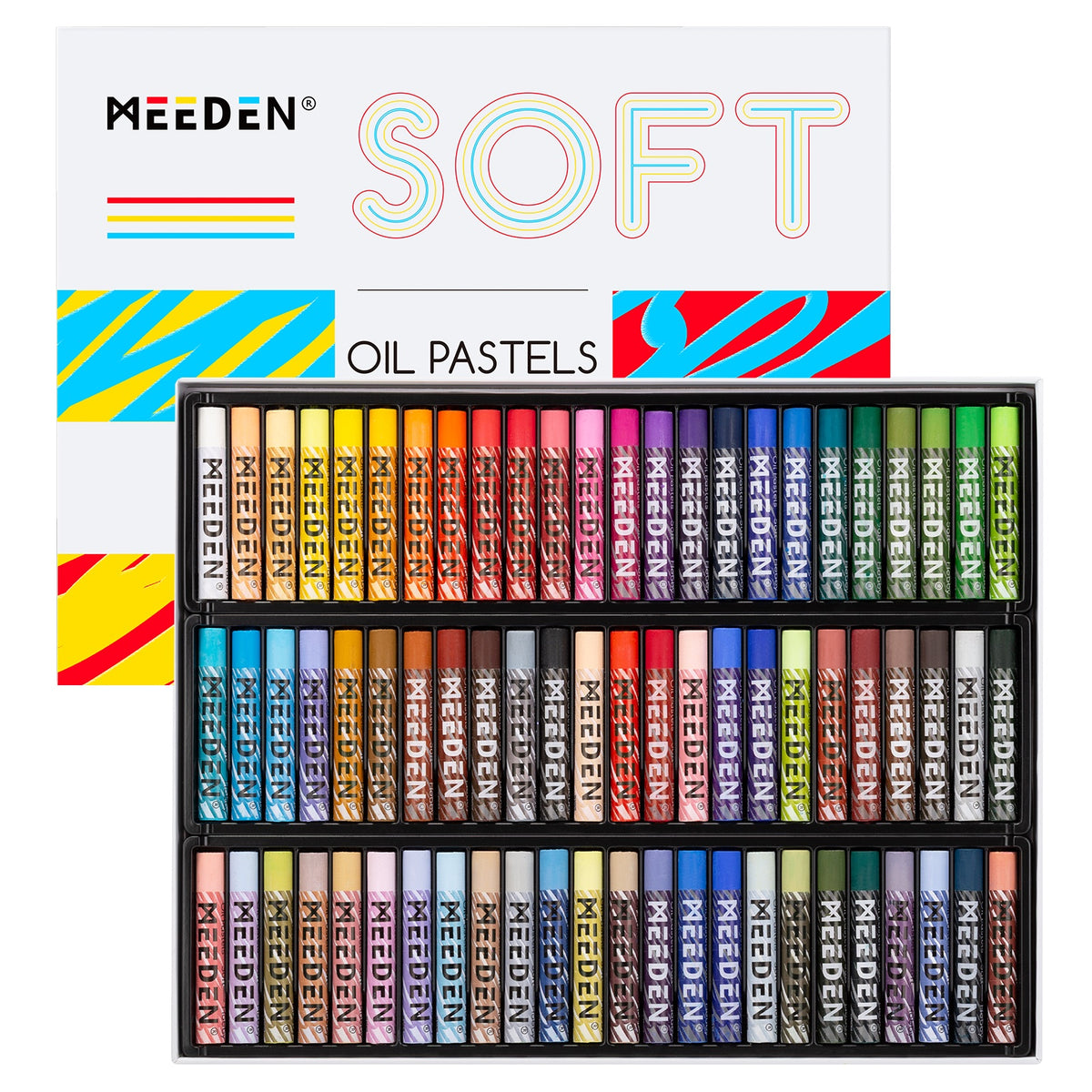 MEEDEN Soft Oil Pastels Set, 72 Vibrant Colors