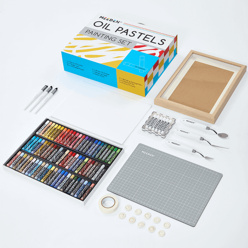 MEEDEN Soft Oil Pastels Set: 102 Pcs Oil Pastel Kit with 72 Colors & 6 White Pastel