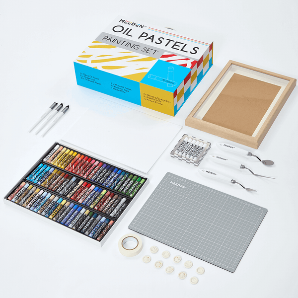 MEEDEN Soft Oil Pastels Set: 102 Pcs Oil Pastel Kit with 72 Colors & 6 White Pastel