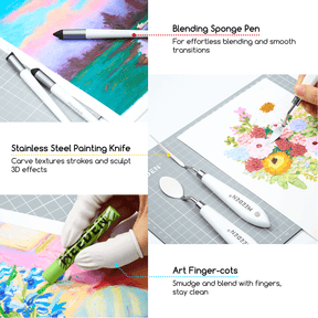 MEEDEN Soft Oil Pastels Set: 102 Pcs Oil Pastel Kit with 72 Colors & 6 White Pastel
