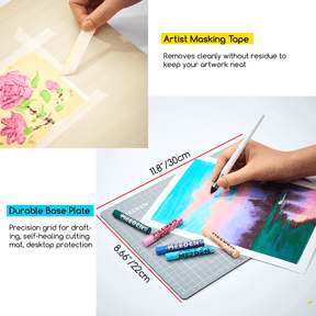 MEEDEN Soft Oil Pastels Set: 102 Pcs Oil Pastel Kit with 72 Colors & 6 White Pastel