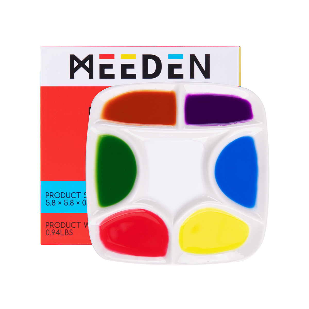 MEEDEN 7-Well Square White Ceramic Palette