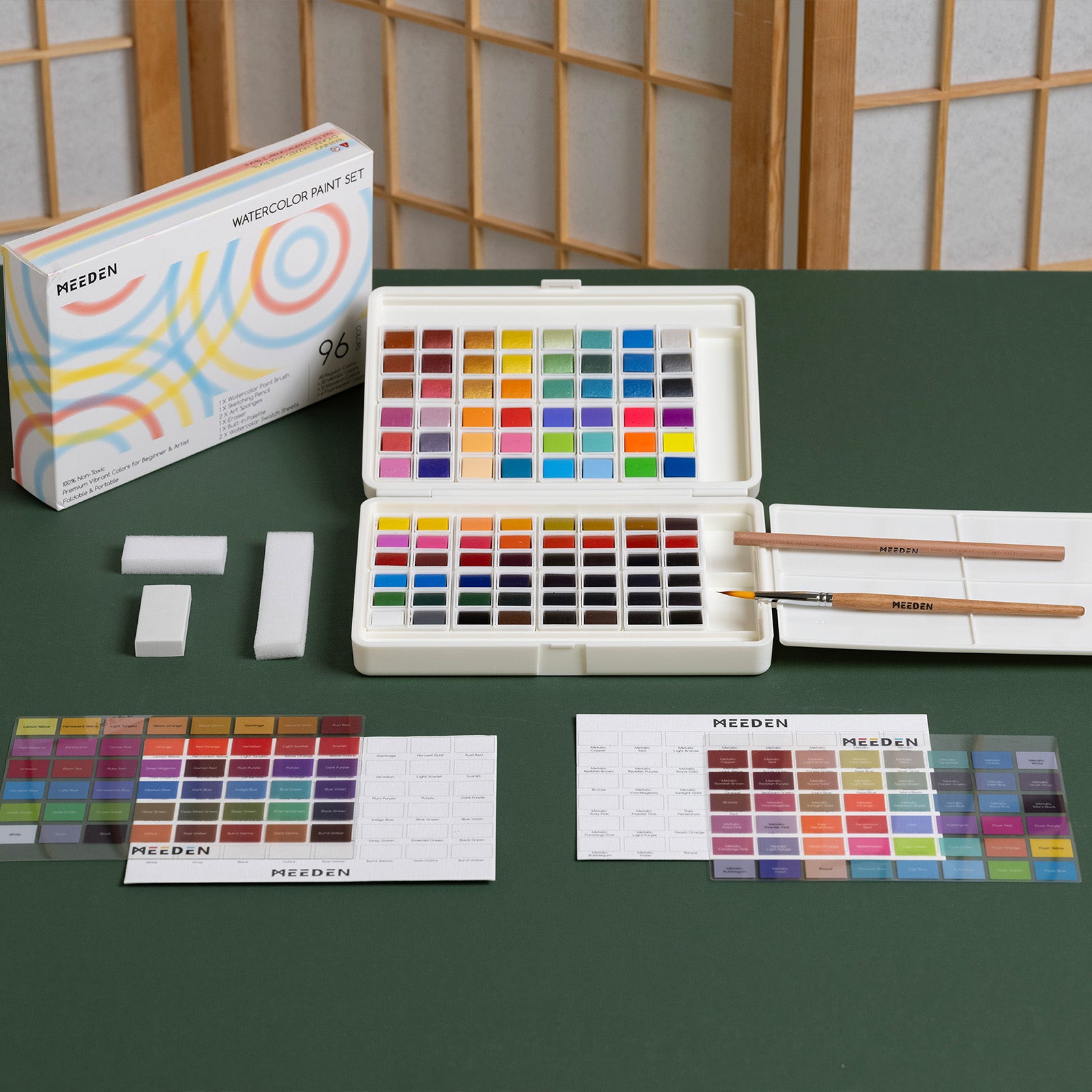 MEEDEN 96-Color Solid Watercolor Set